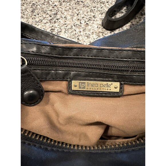 Linea Pelle Black Leather Shoulder Bag Large - Picture 9 of 11